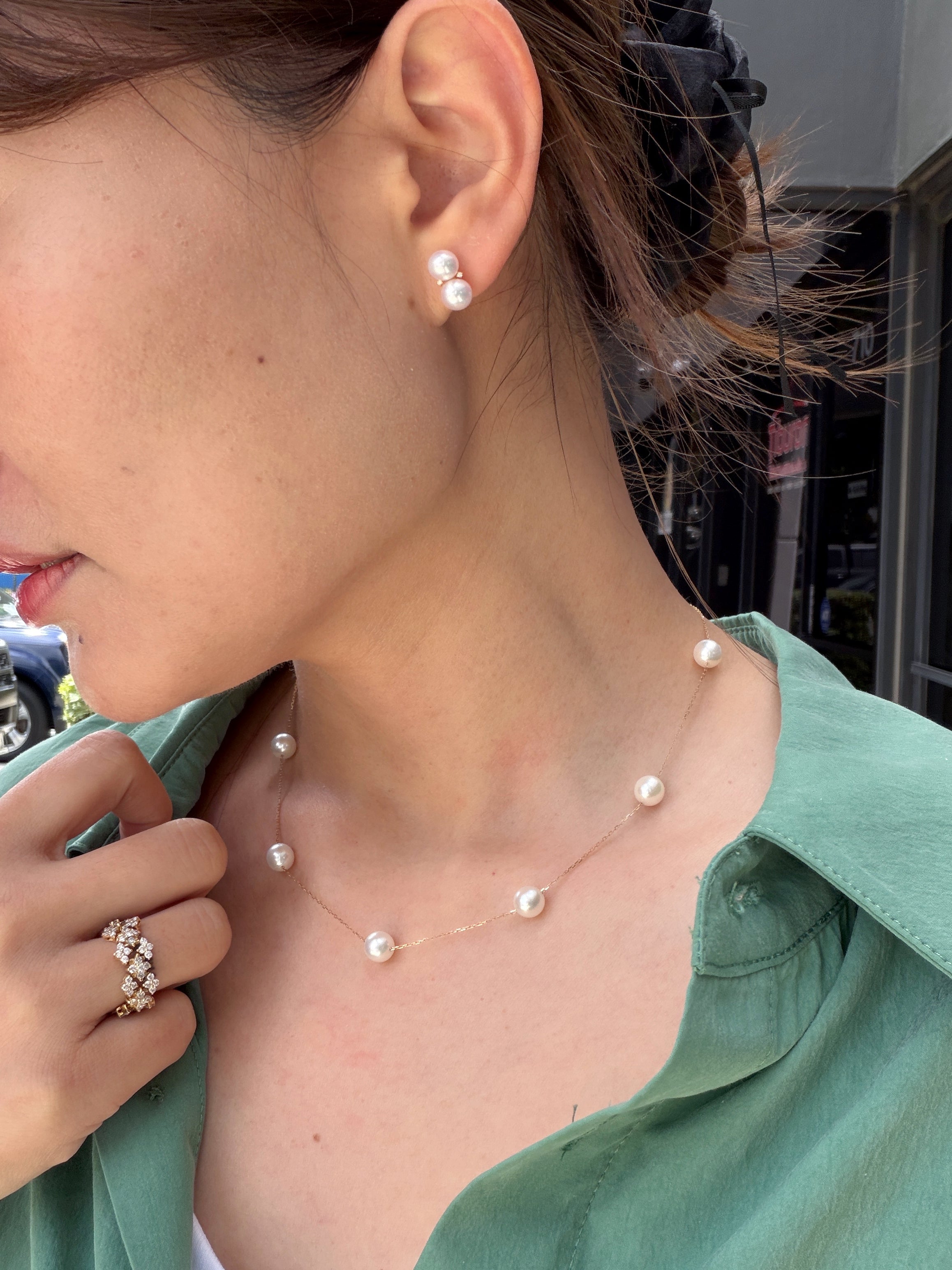 Akoya Cultured Pearl Station Necklace