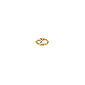 18K Yellow Gold Evil Eye Lab-Grown Diamond Stud Earrings, 0.027ct DEF/VS