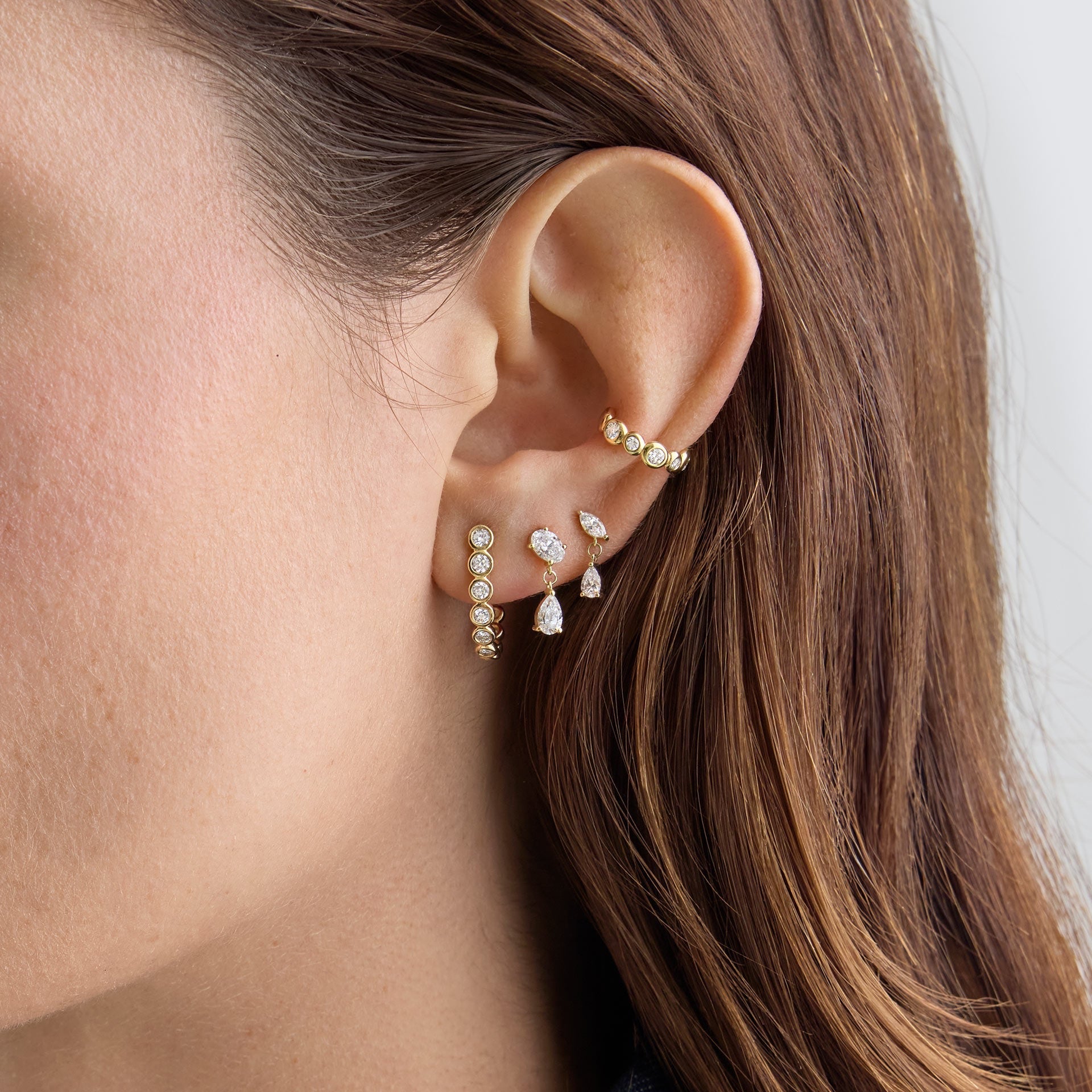 Bezel Set Lab-Grown Diamond Ear Cuff 0.22CT