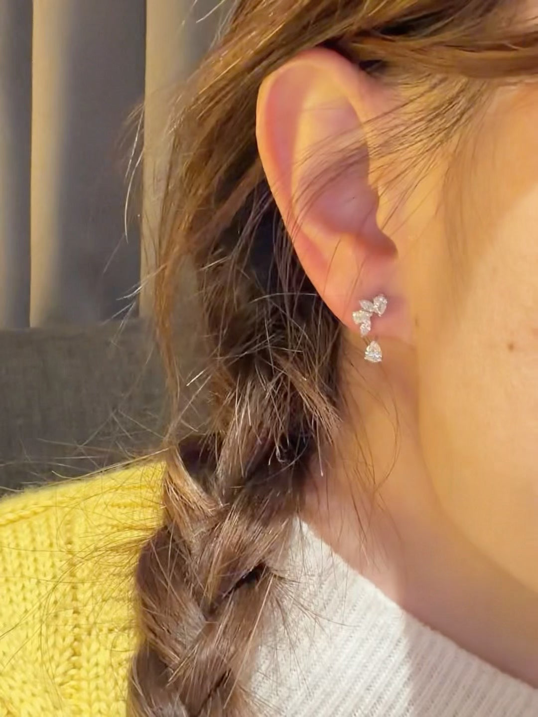 Reversible Pear-shaped Lab-Grown Diamond Studs 1ct