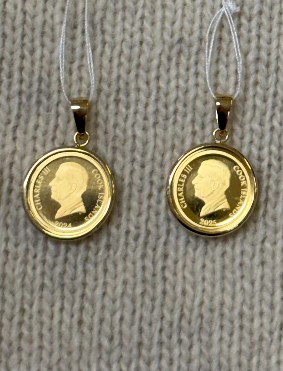 24K+18K Gold Coin, Diameter:13.7mm, 2.5g