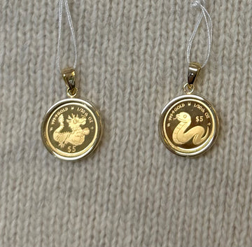 24K+18K Gold Coin, Diameter:13.7mm, 2.5g