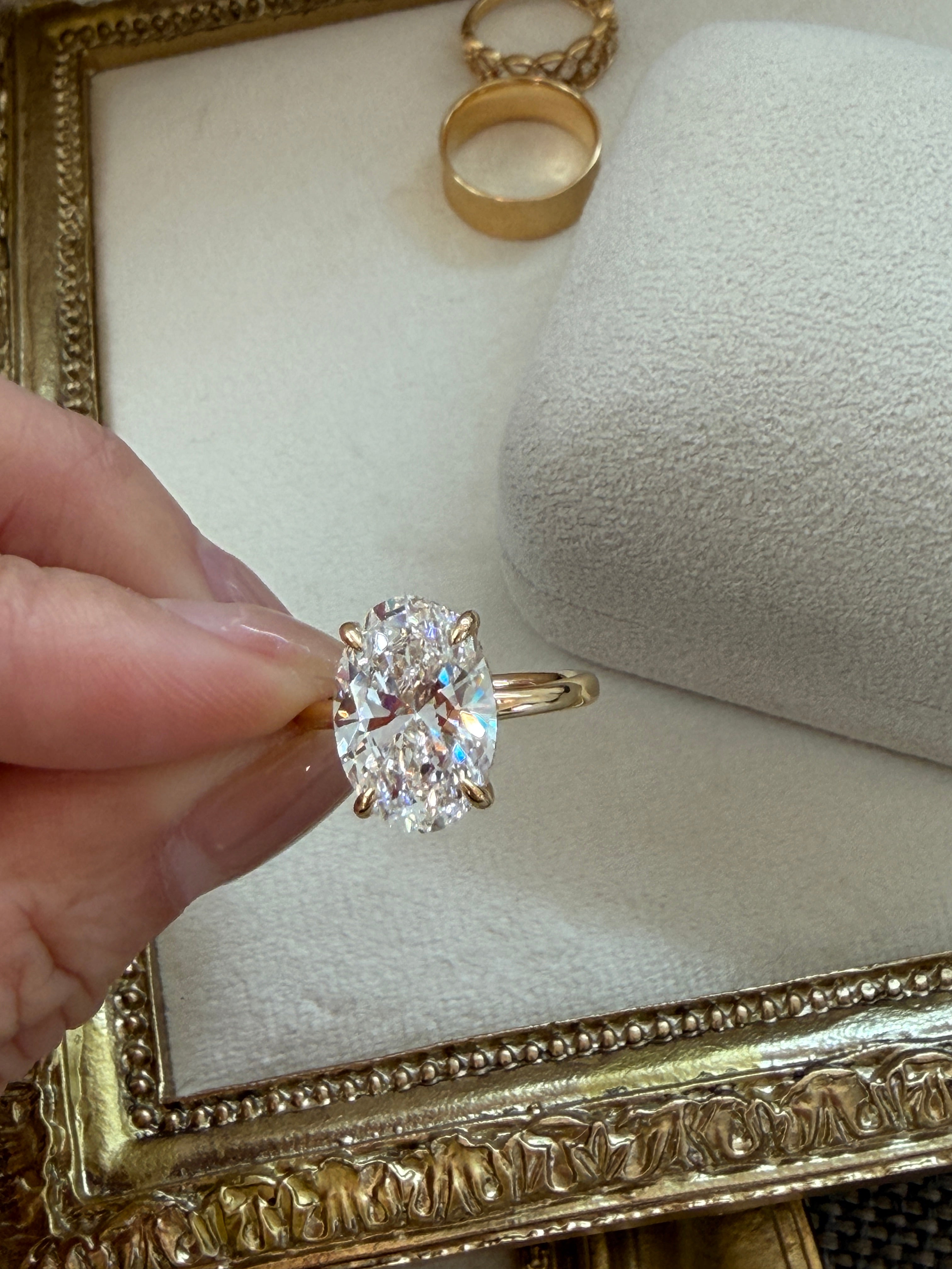 Oval Solitaire Diamond Ring 5CT