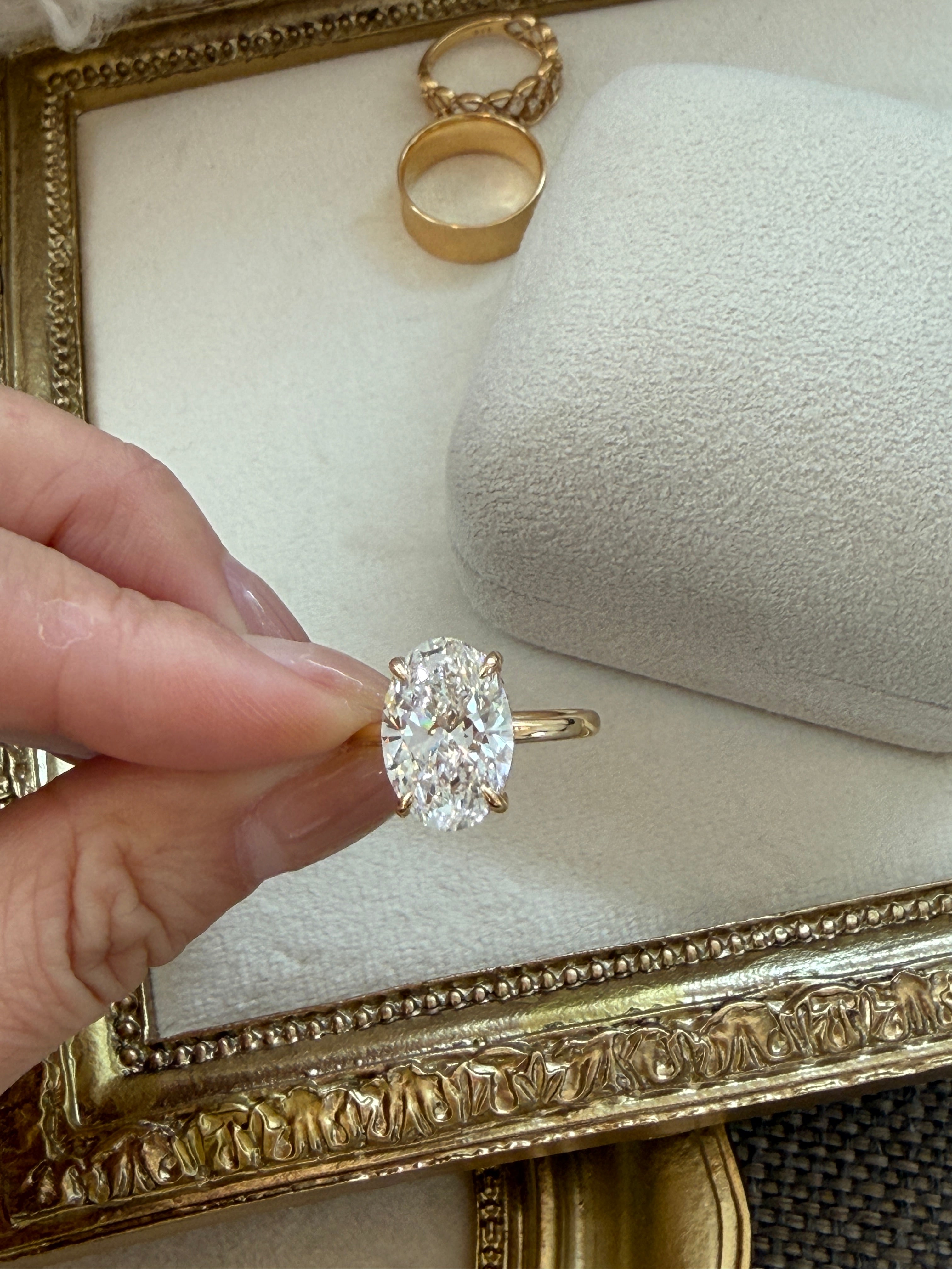 Oval Solitaire Diamond Ring 5CT