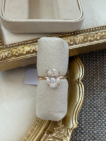 Oval Solitaire Diamond Ring 3CT