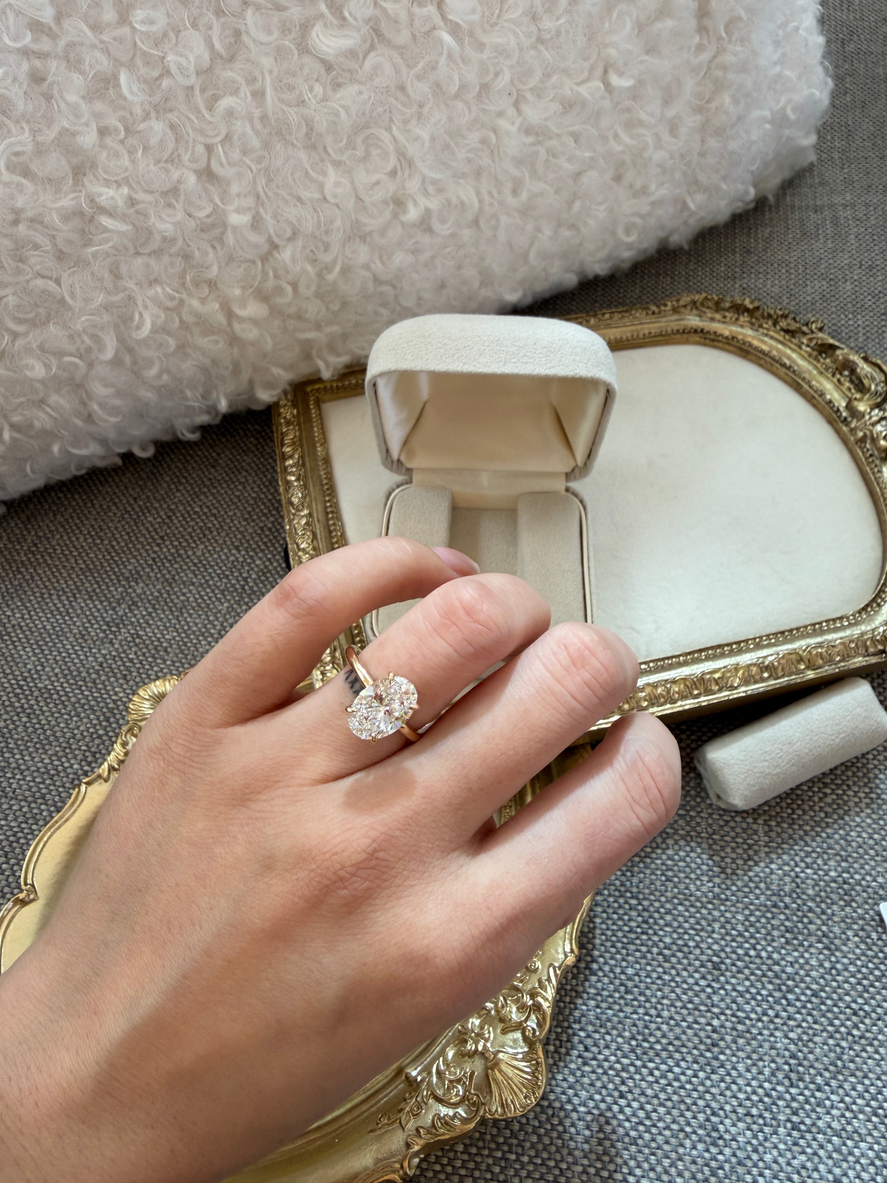 Oval Solitaire Diamond Ring 3CT