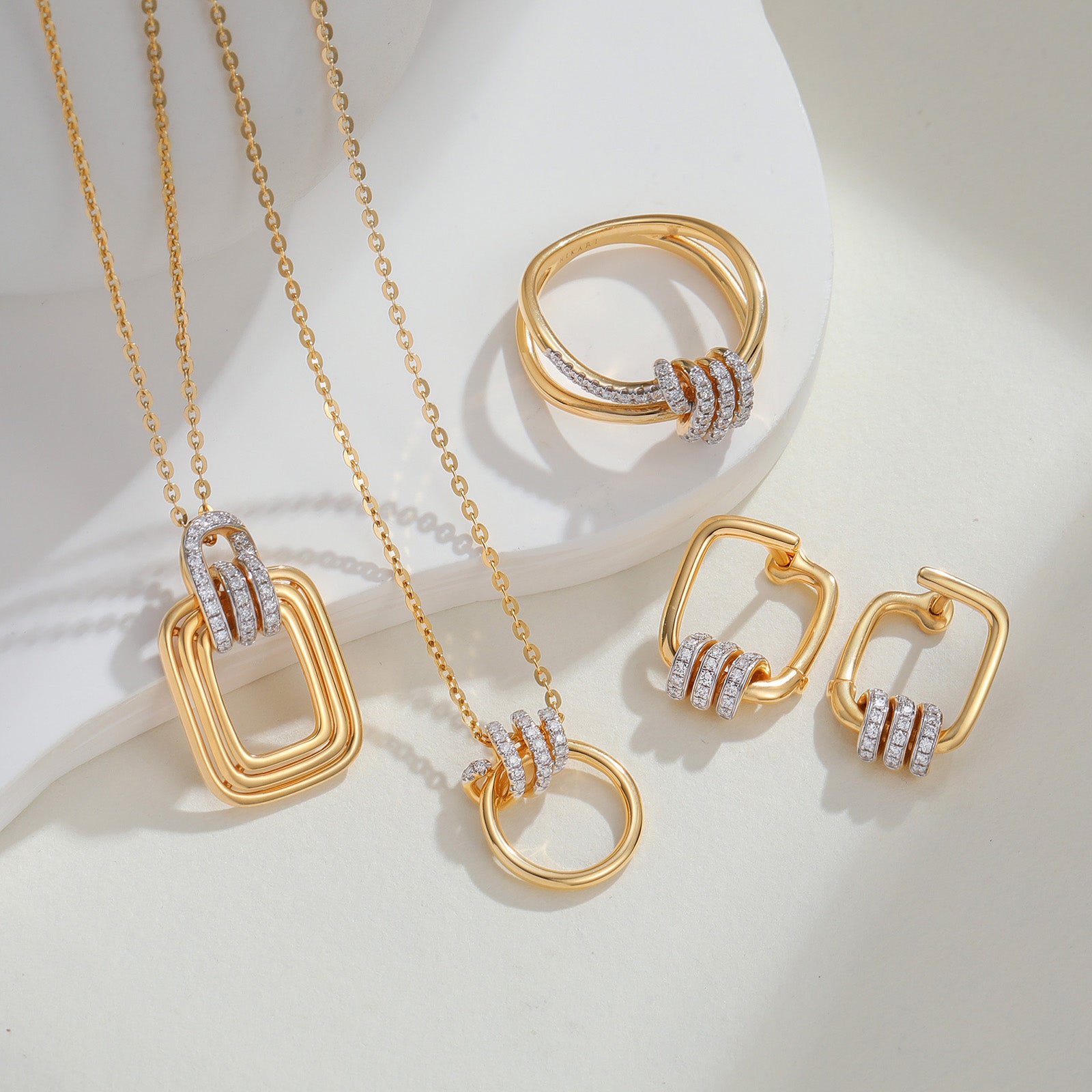 Hikari Link Hoop Earrings