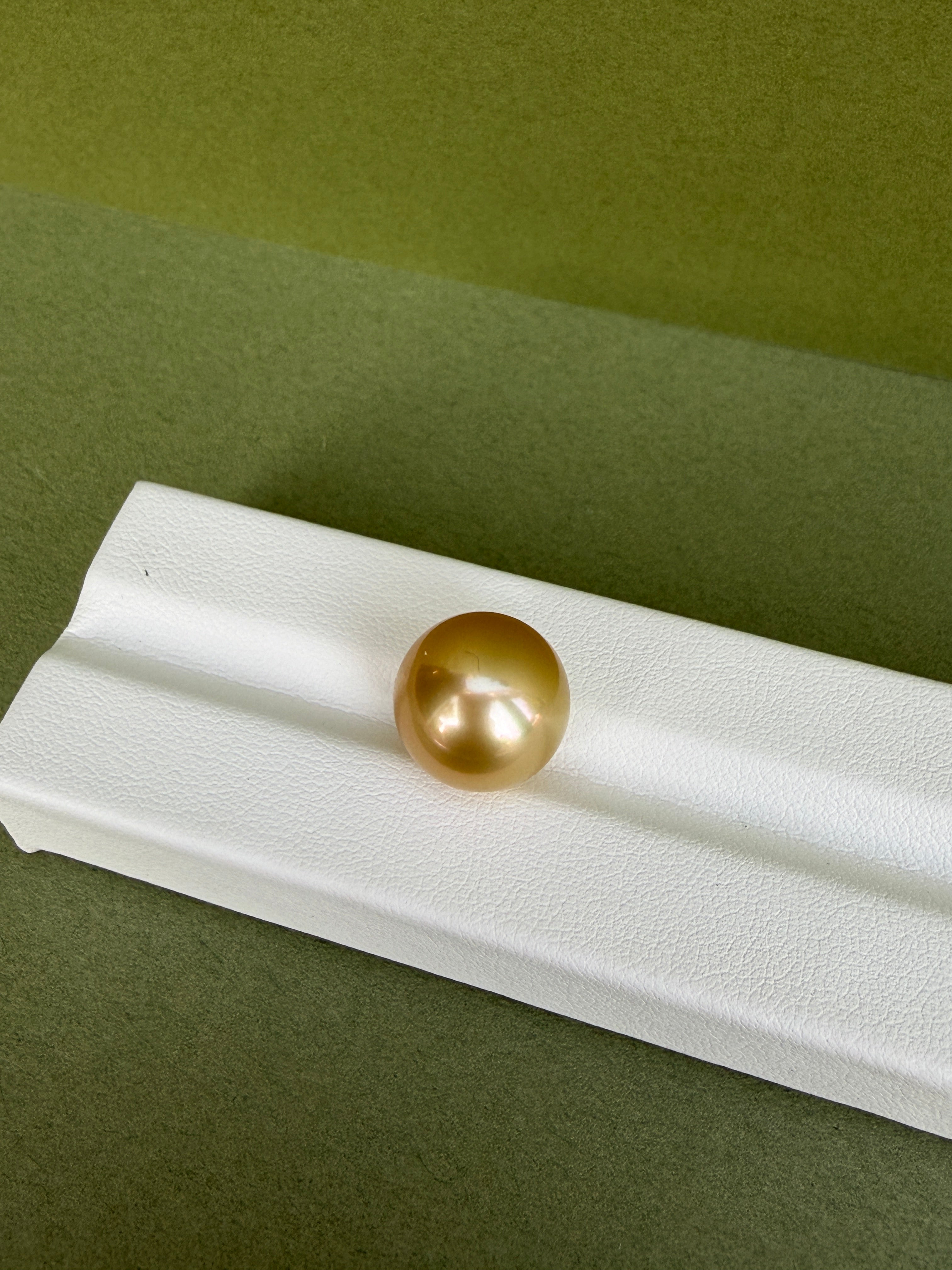 Certified 13.2mm Golden South Sea Pearl