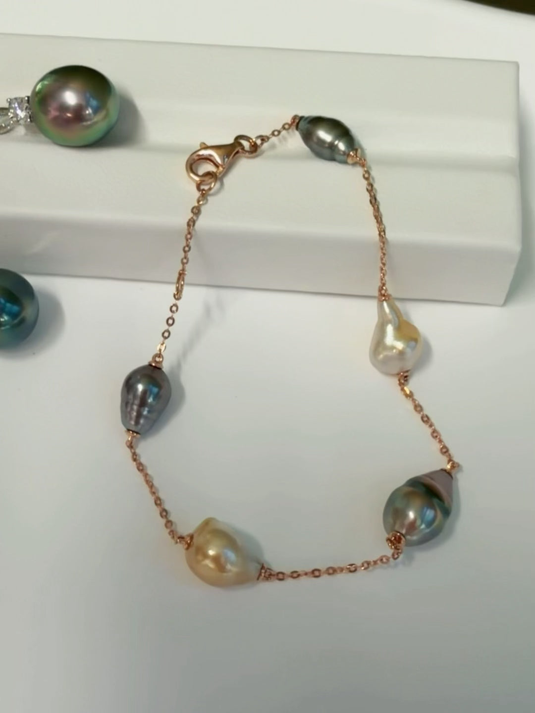 5.5-7.25mm Keshi Pearl Bracelet in 18K Rose Gold