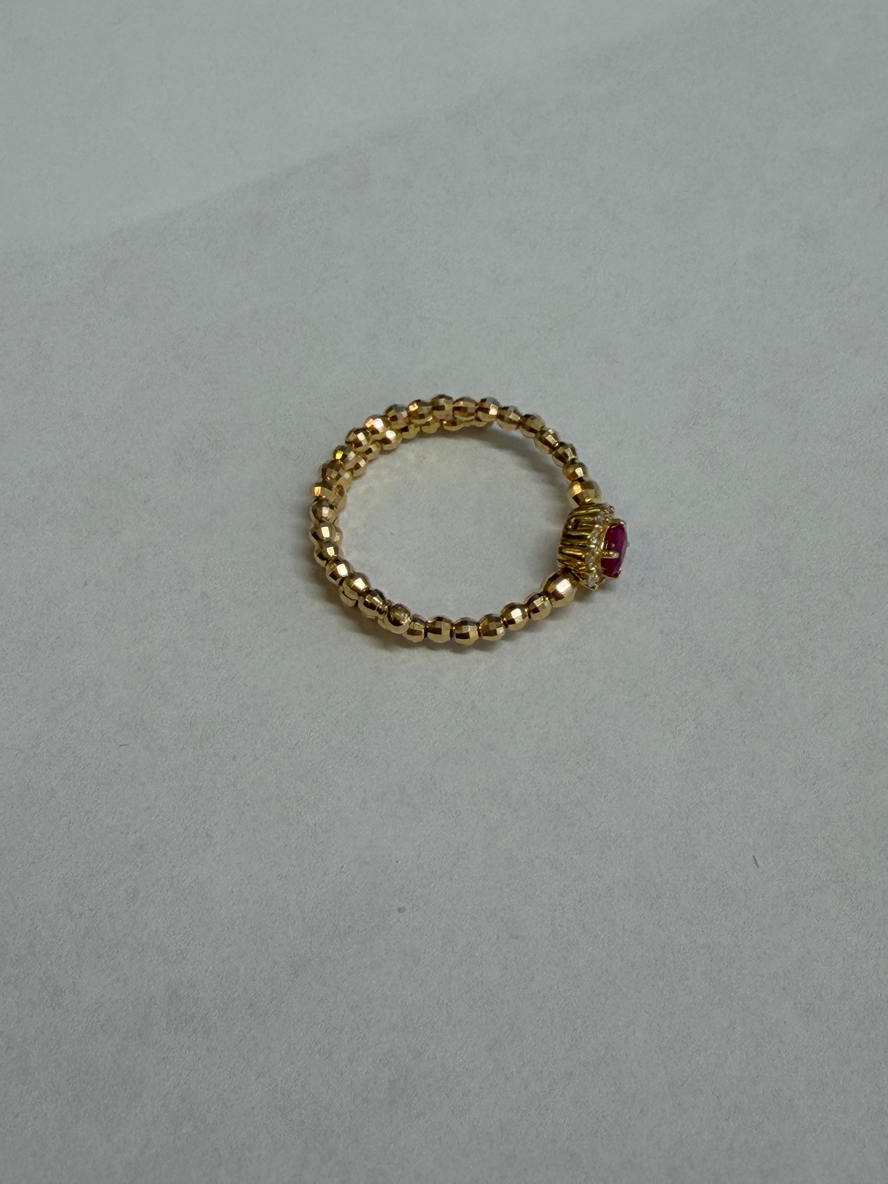 Ruby Spring Ring in K18 Yellow  Gold with Diamond