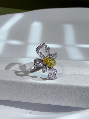 1.02ct Certified Fancy Vivid Yellow Lab-Grown Diamond in 18K White Gold