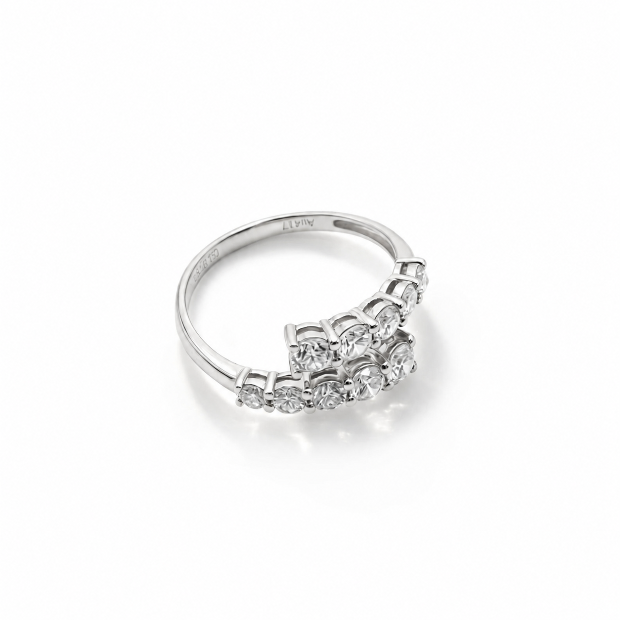 0.98ct Double row opening shape Lab-Grown diamond Ring