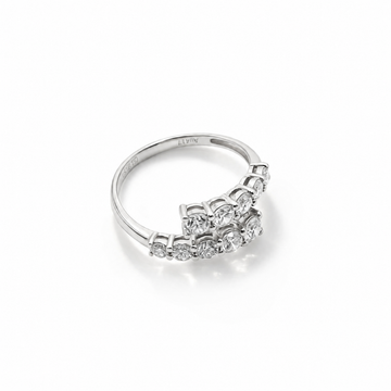 0.98ct Double row opening shape Lab-Grown diamond Ring