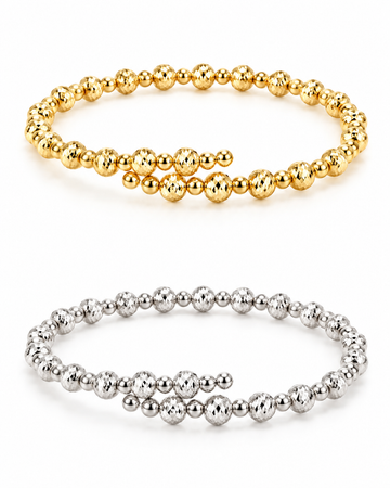 K18 Beaded Bangle Bracelet