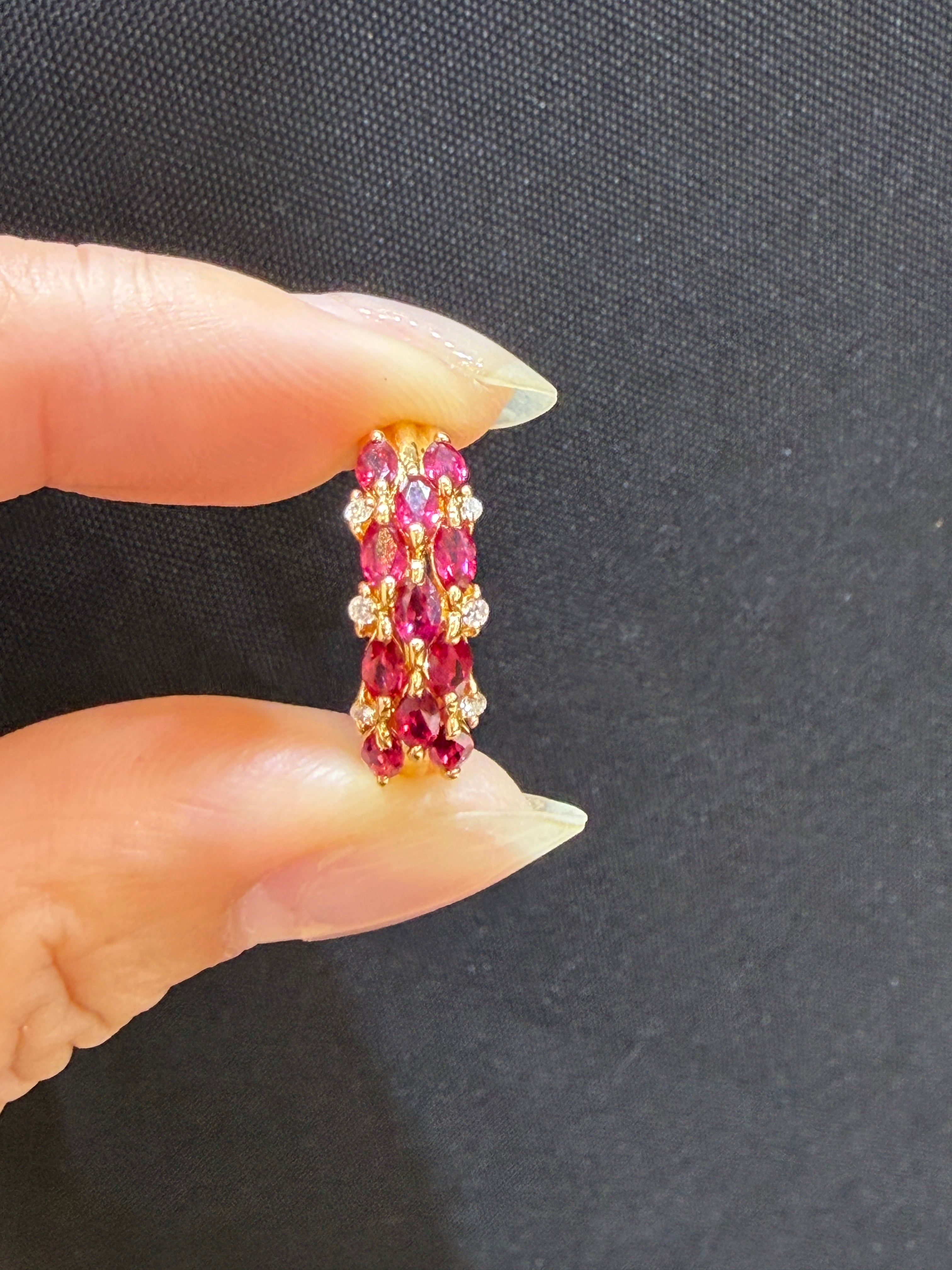 1.11CT Natural Ruby Ring 18K Yellow Gold