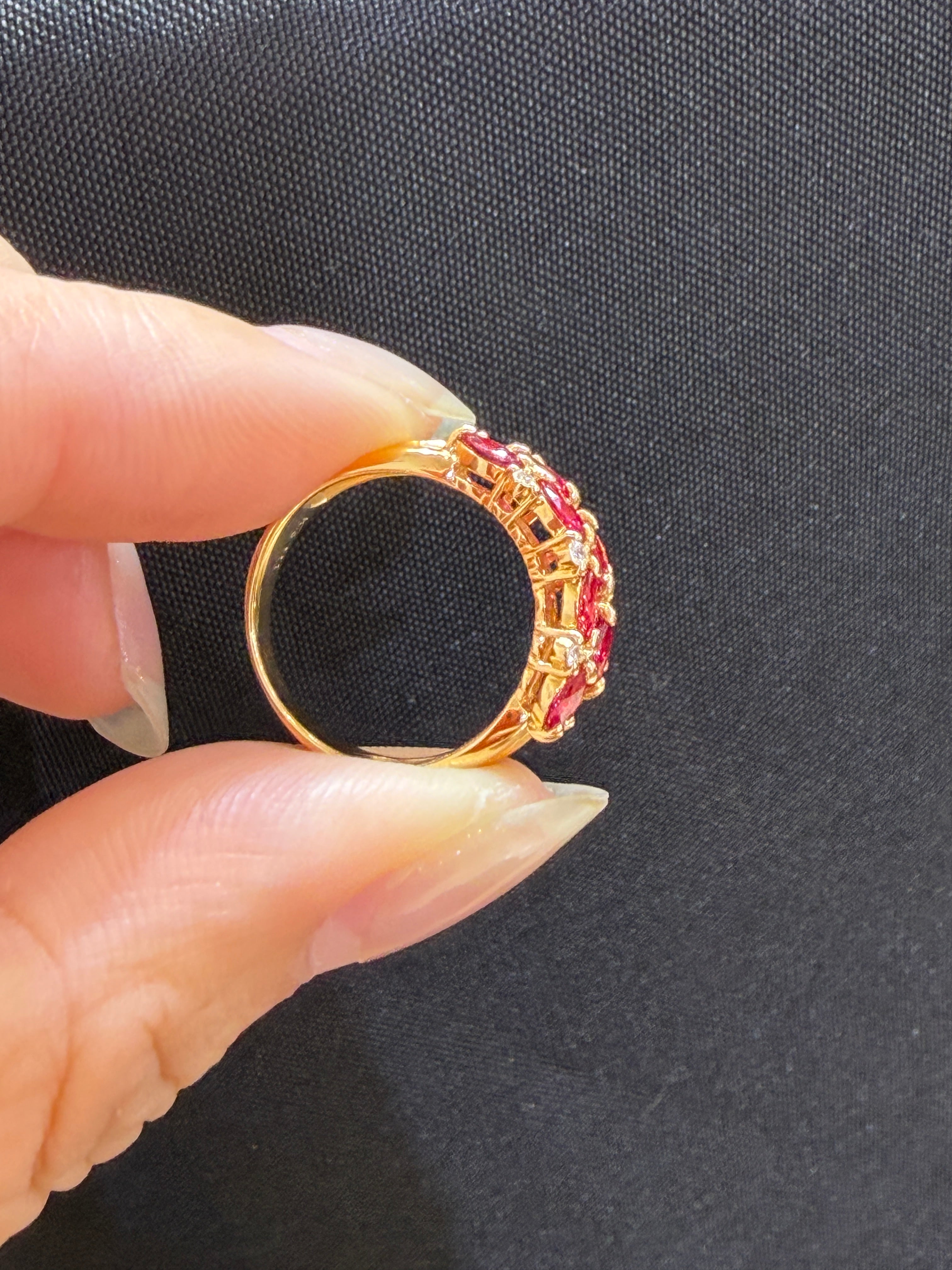 1.11CT Natural Ruby Ring 18K Yellow Gold
