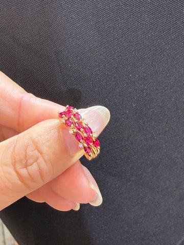 1.11CT Natural Ruby Ring 18K Yellow Gold