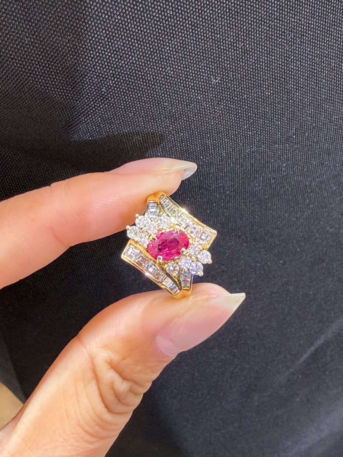 1.26CT Natural Ruby in 18K Yellow Gold