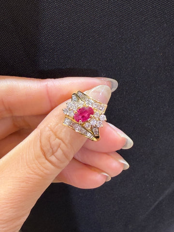 1.26CT Natural Ruby in 18K Yellow Gold