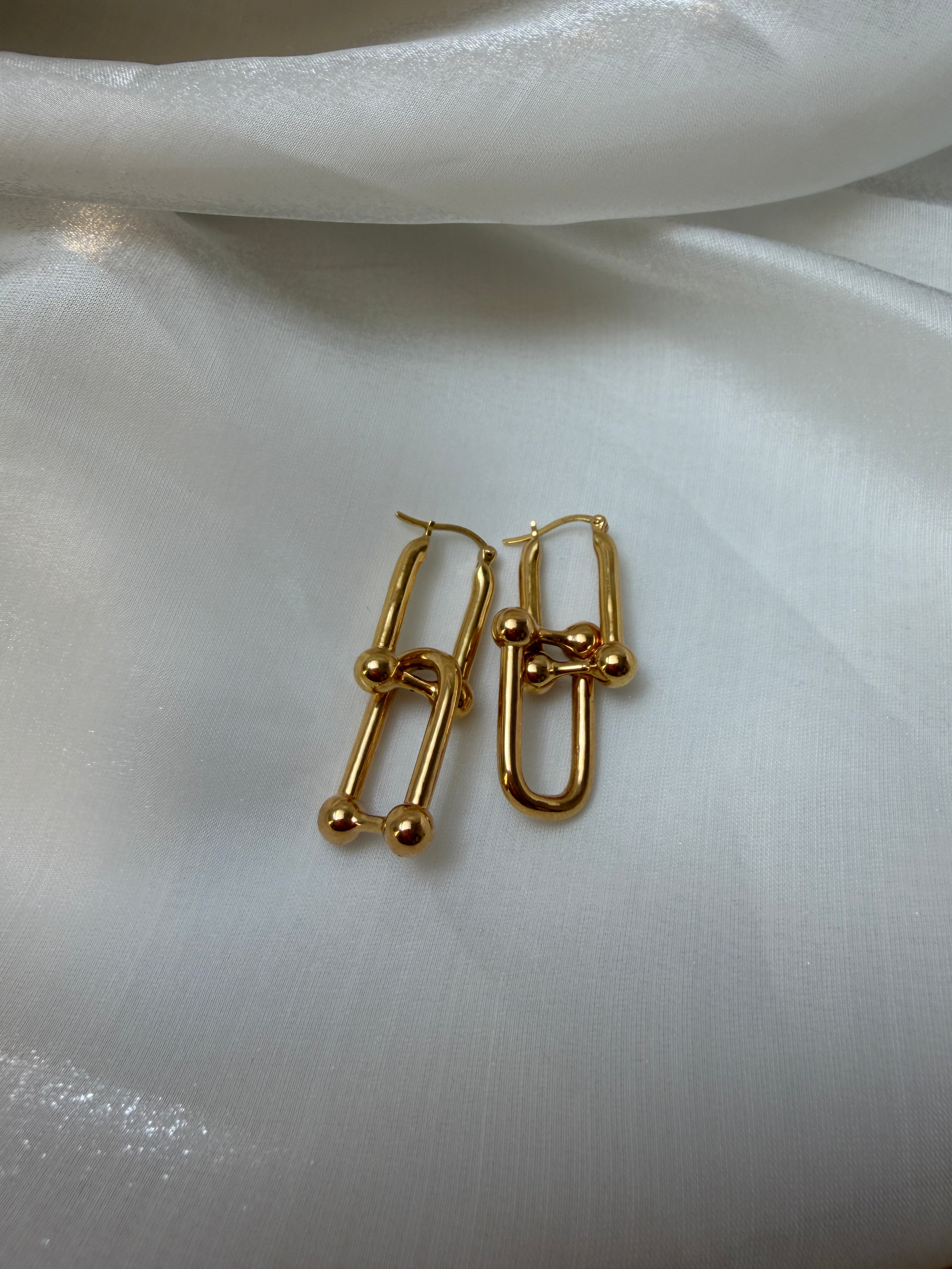 18K Yellow Gold Two-way Earrings