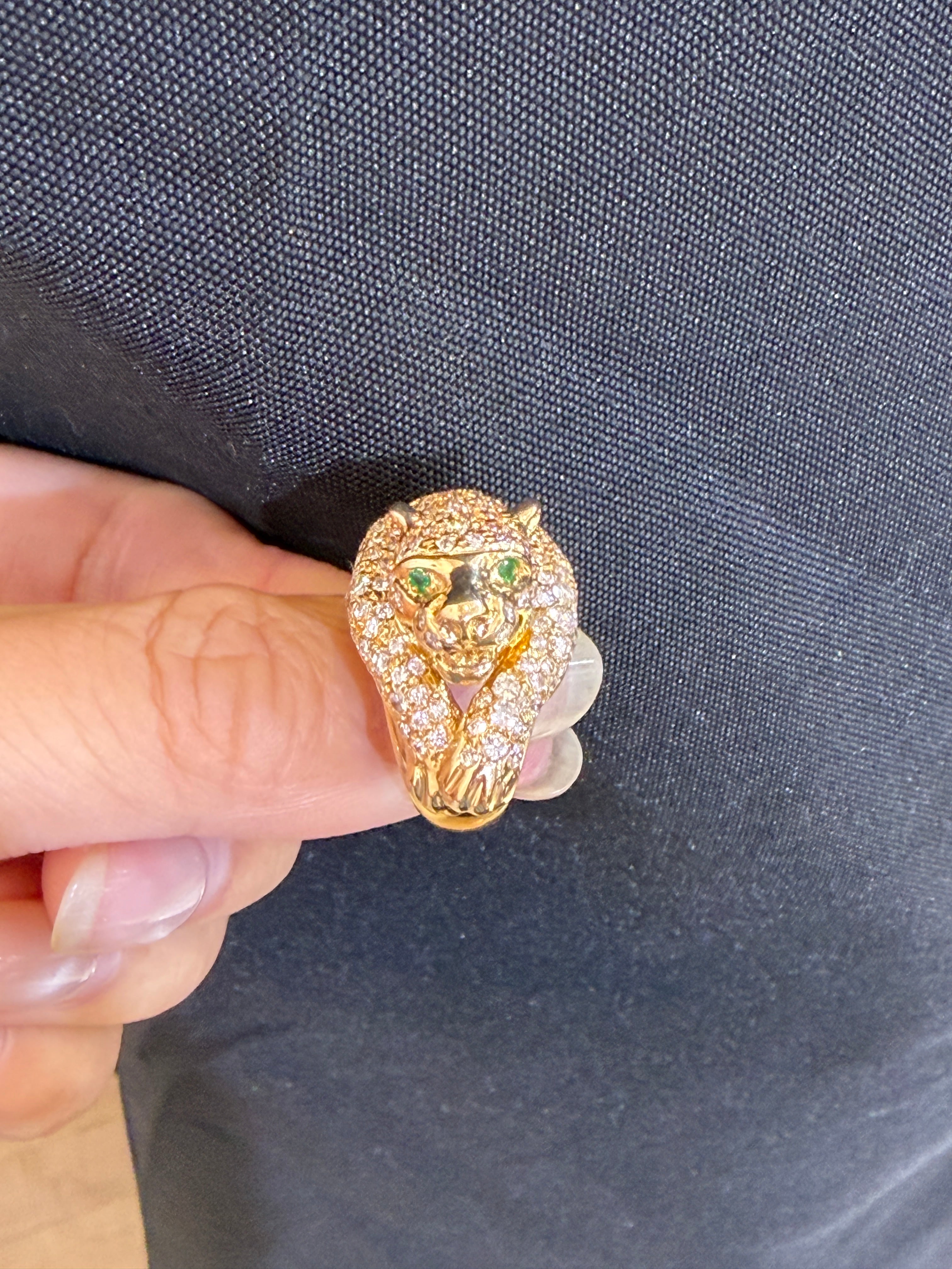 K18 Pavé Diamond Panther Ring