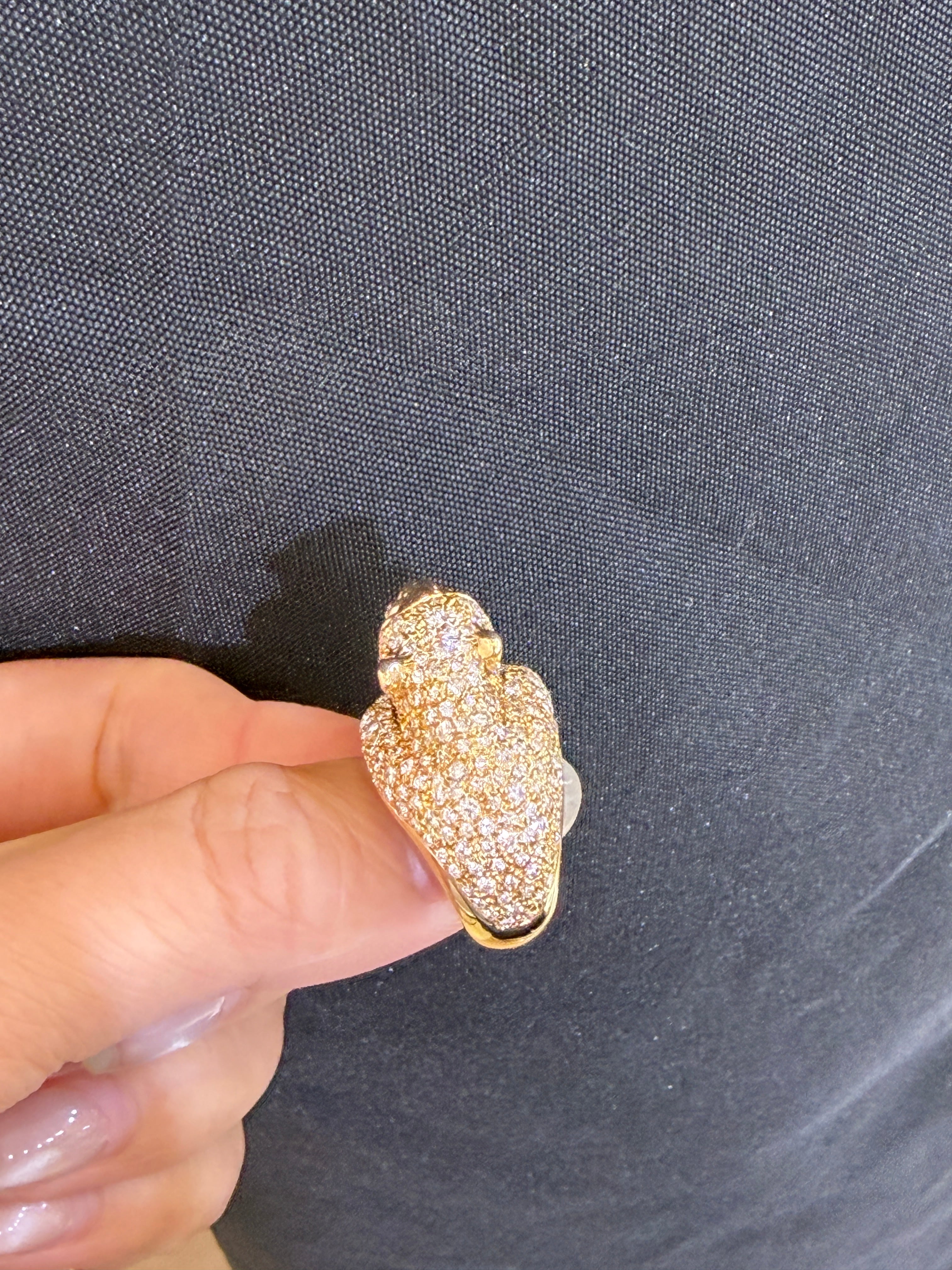K18 Pavé Diamond Panther Ring