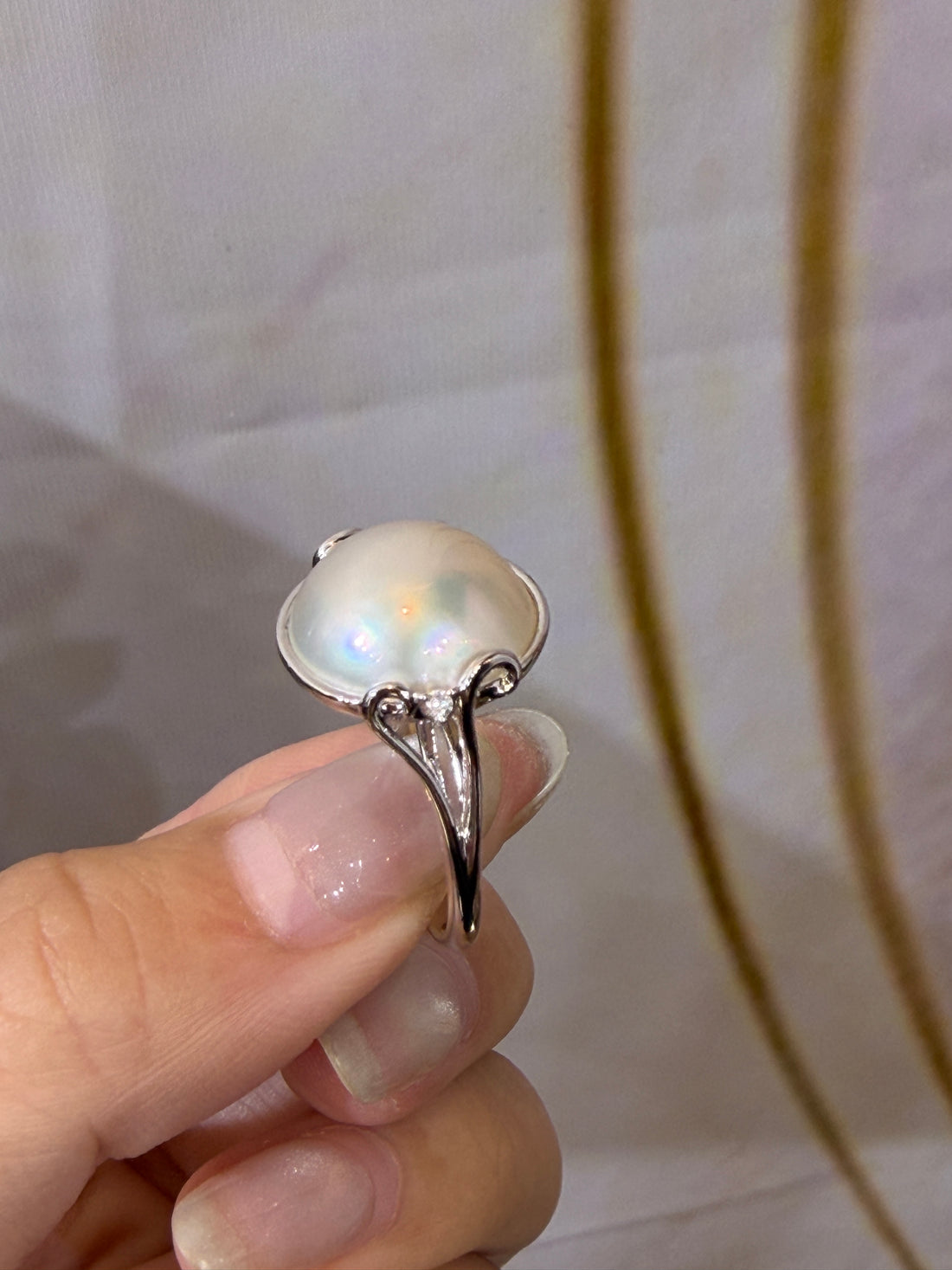 14mm Mabe Pearl Ring in 14K Gold
