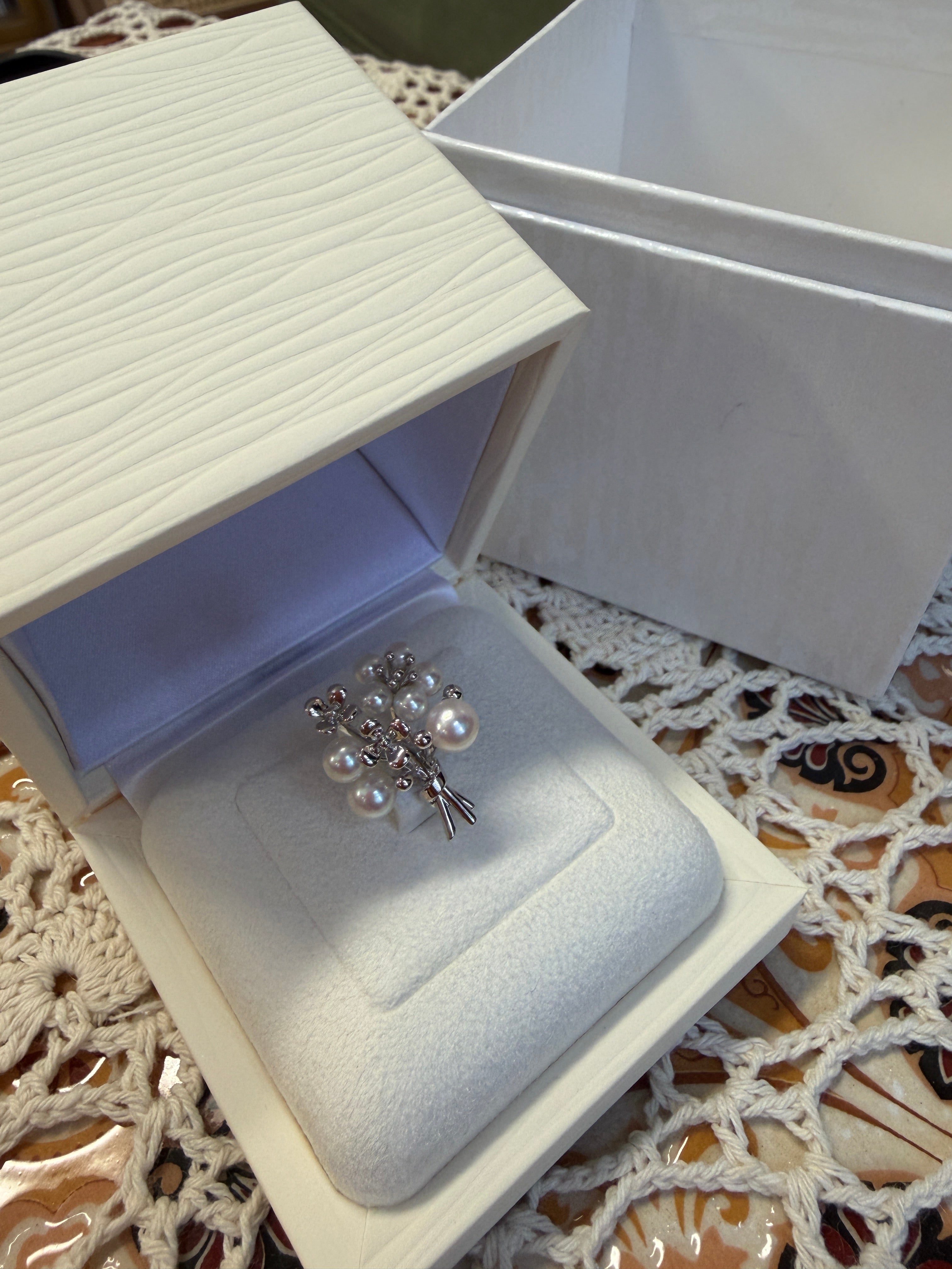MIKIMOTO Akoya Cultured Pearl Bouquet Brooch