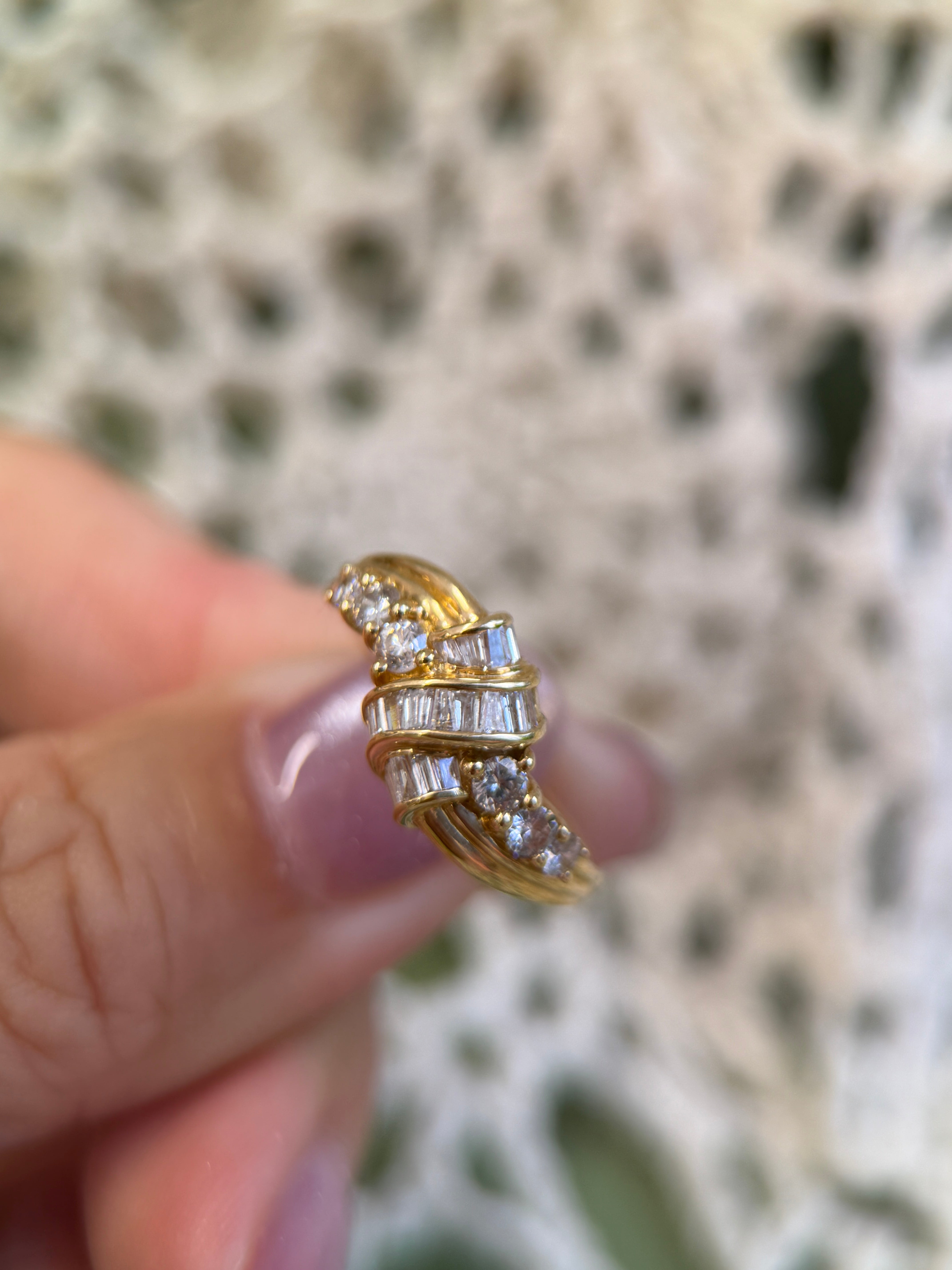 0.66ct natural Diamond k18 ，US6.25