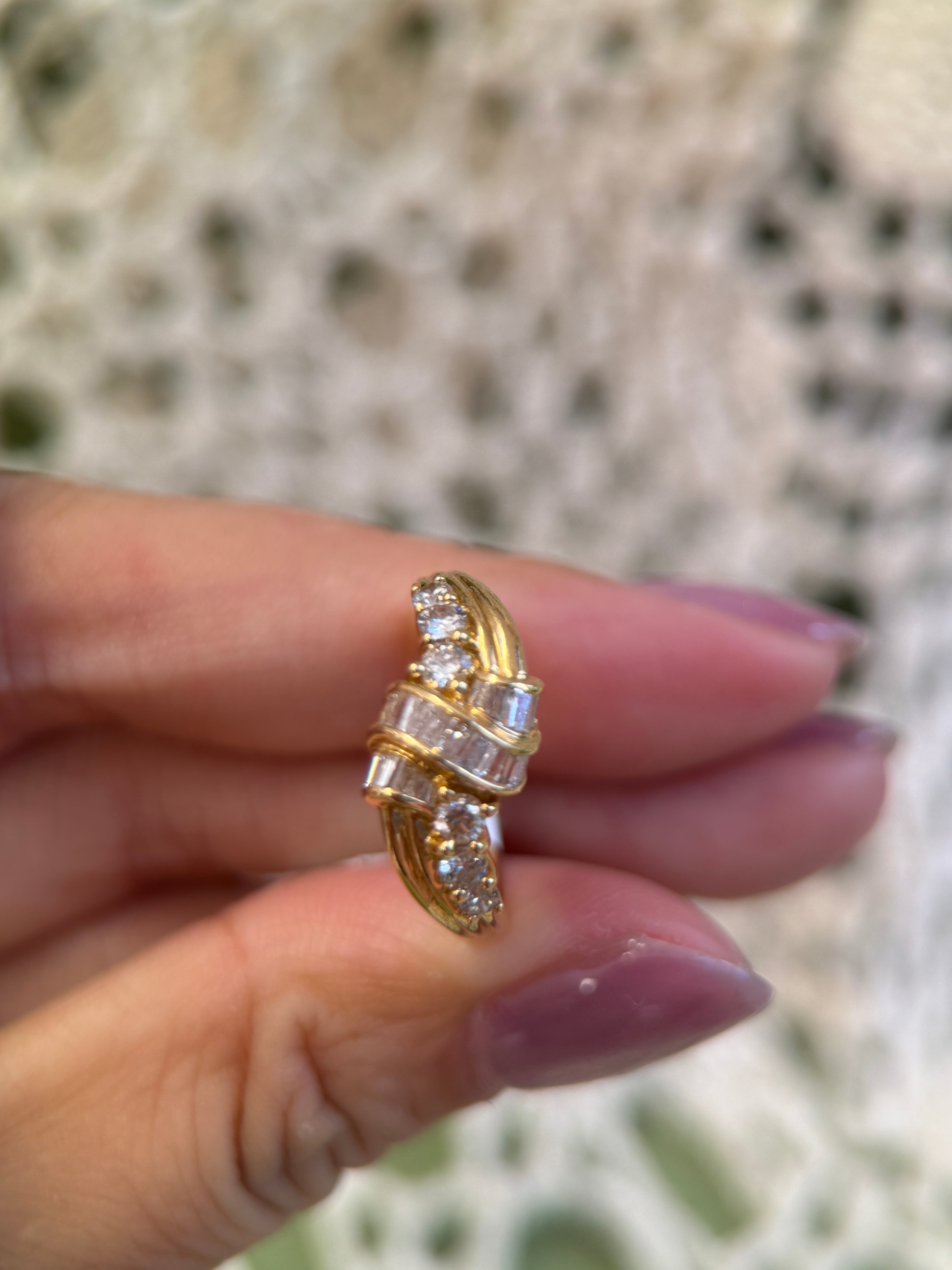 0.66ct natural Diamond k18 ，US6.25