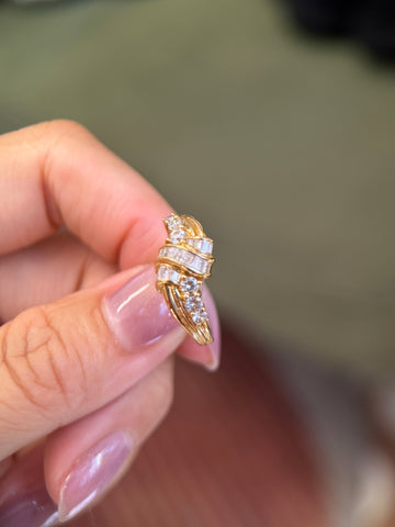 0.66ct natural Diamond k18 ，US6.25