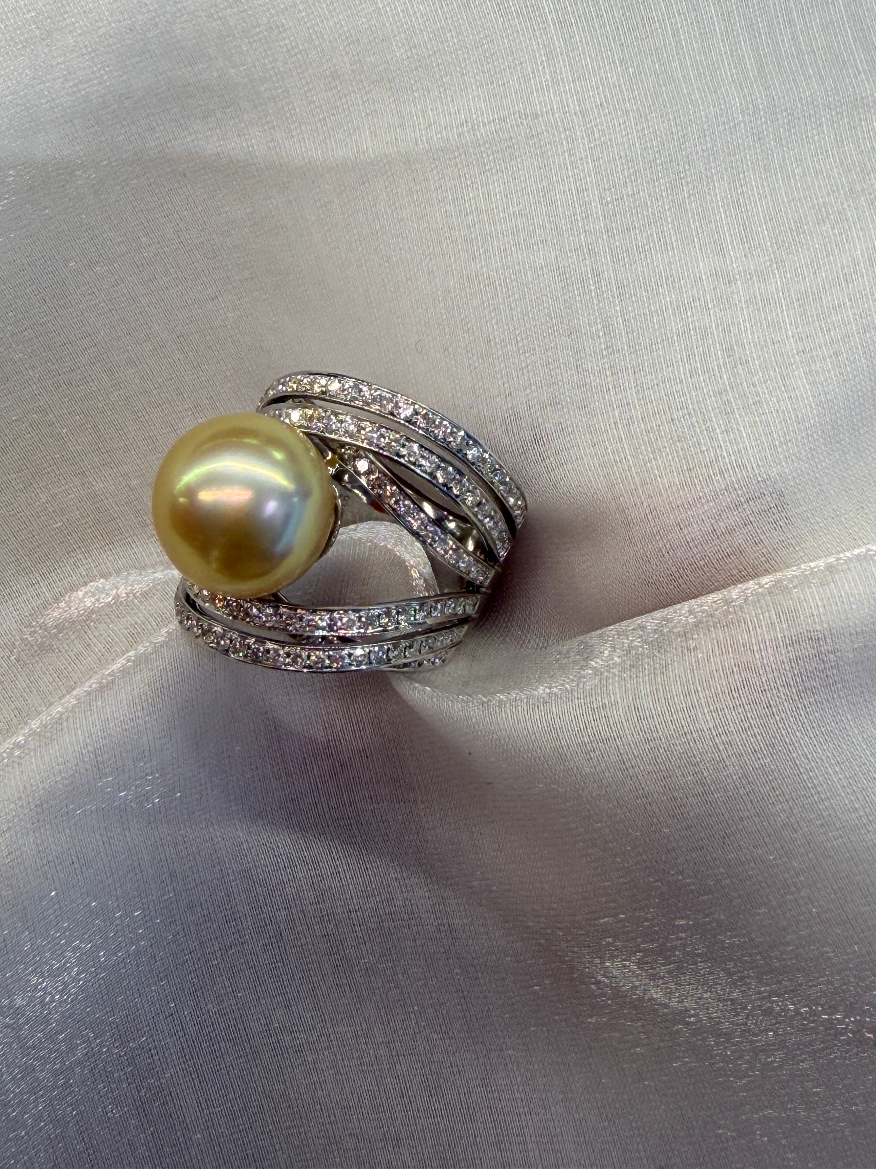 12.1mm Southsea Pearl Ring in 18K White Gold