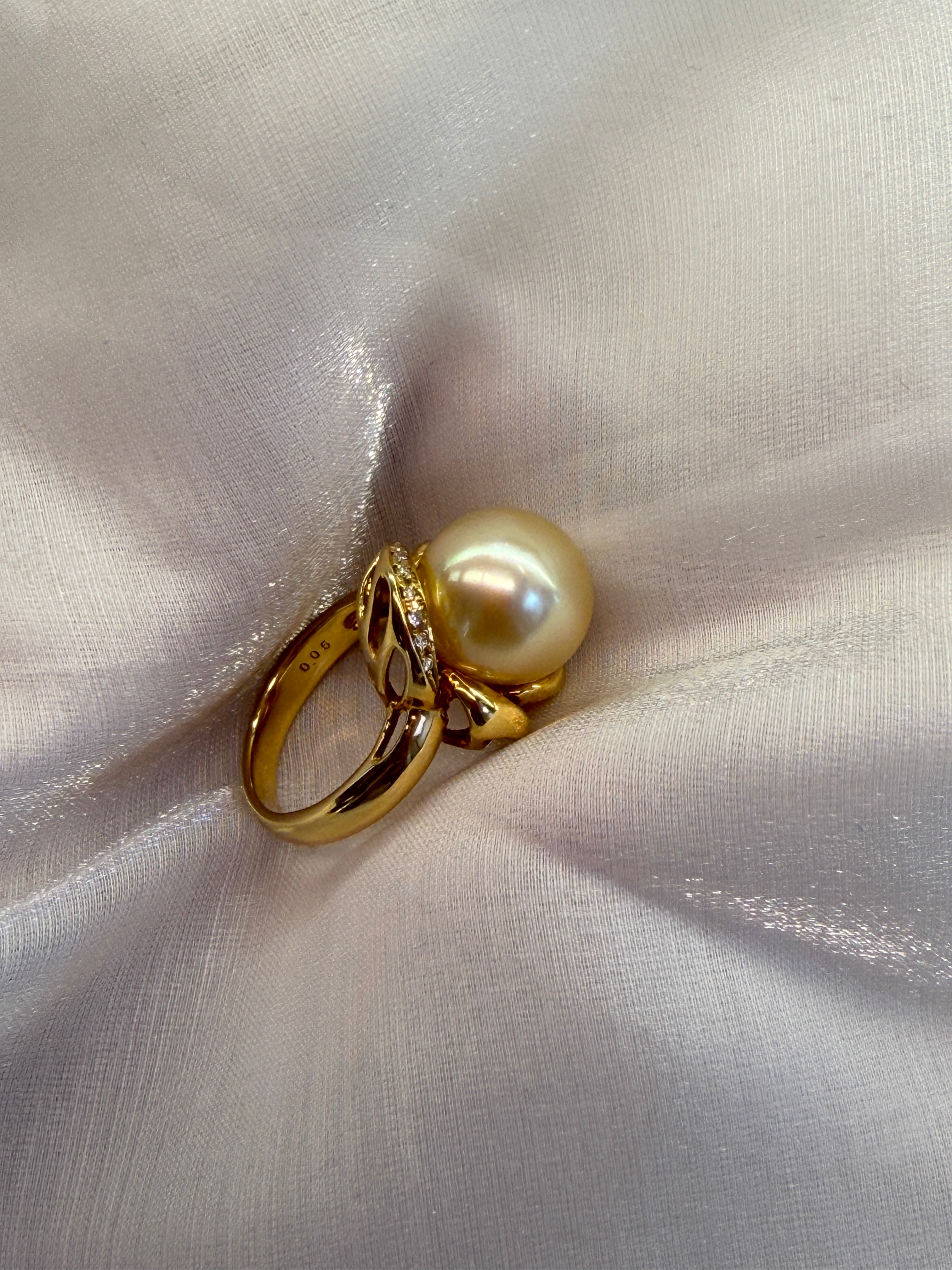 12.2mm Southsea Pearl Ring in 18K Yellow Gold