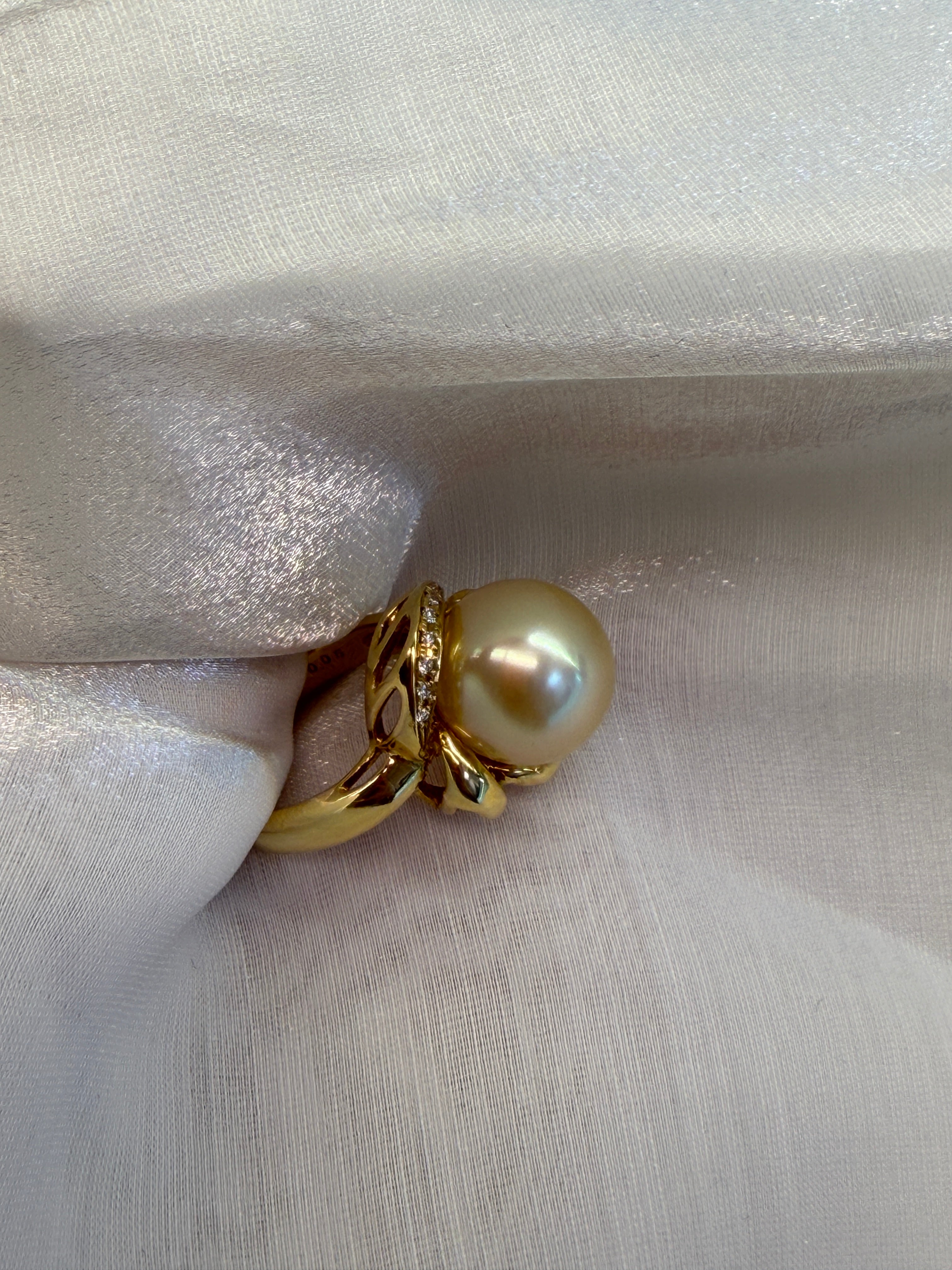 12.2mm Southsea Pearl Ring in 18K Yellow Gold