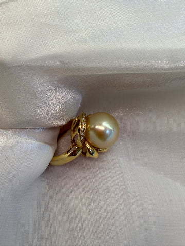 12.2mm Southsea Pearl Ring in 18K Yellow Gold
