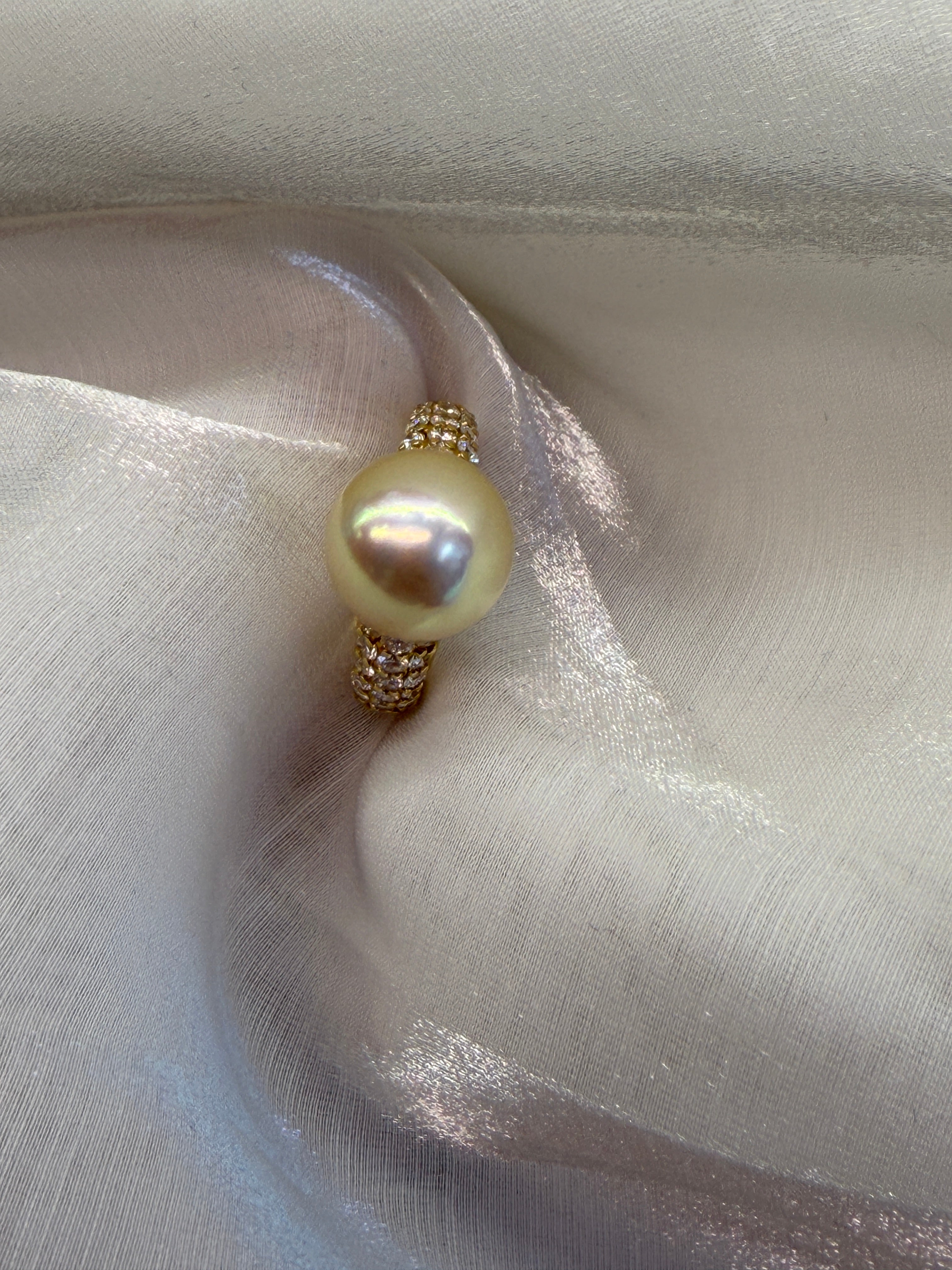 11.8mm Southsea Pearl Ring in 18K Yellow Gold