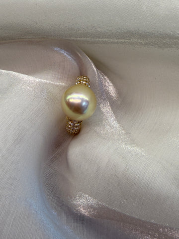 11.8mm Southsea Pearl Ring in 18K Yellow Gold