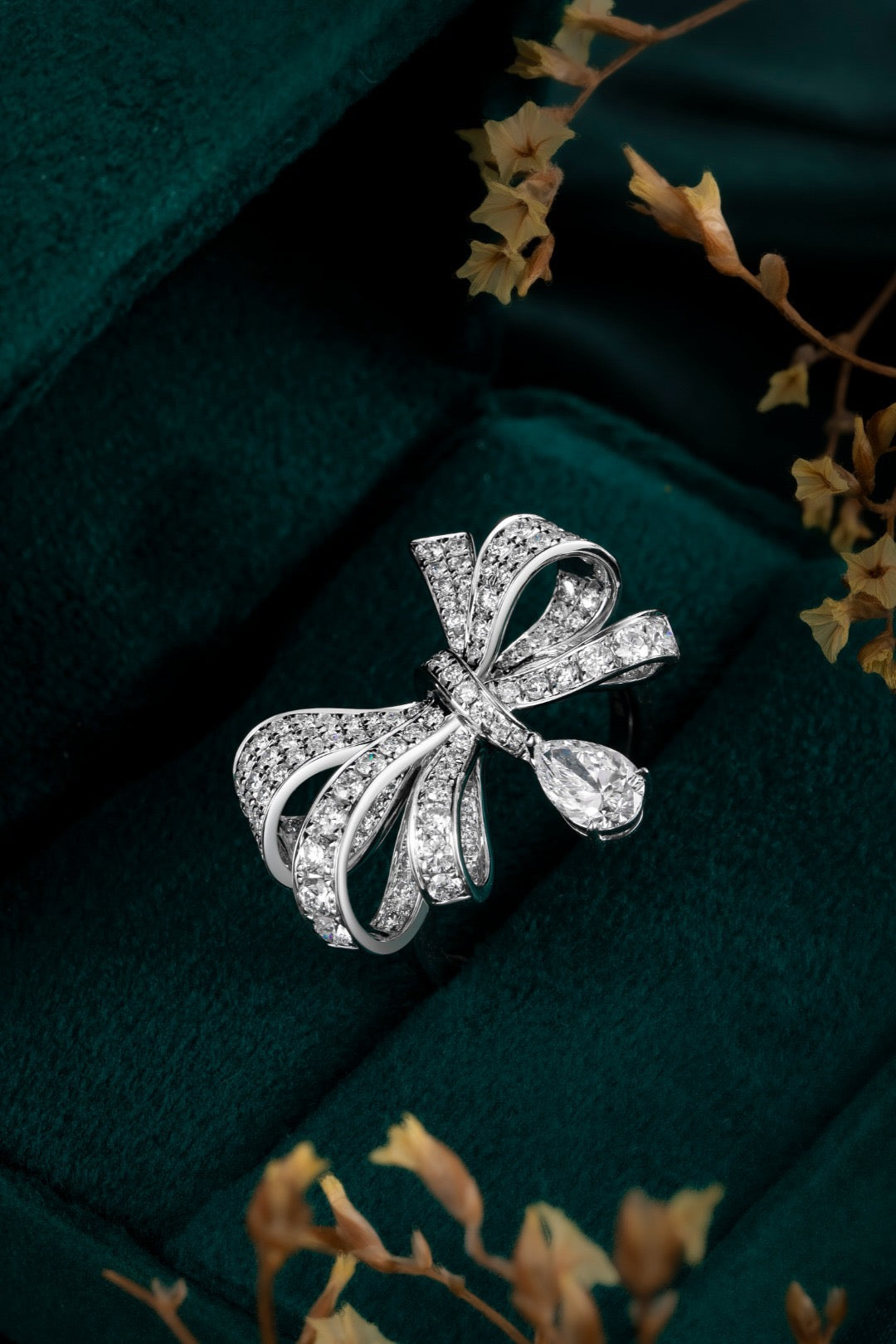 Pavé Diamond Bow Statement Ring 1.69CT