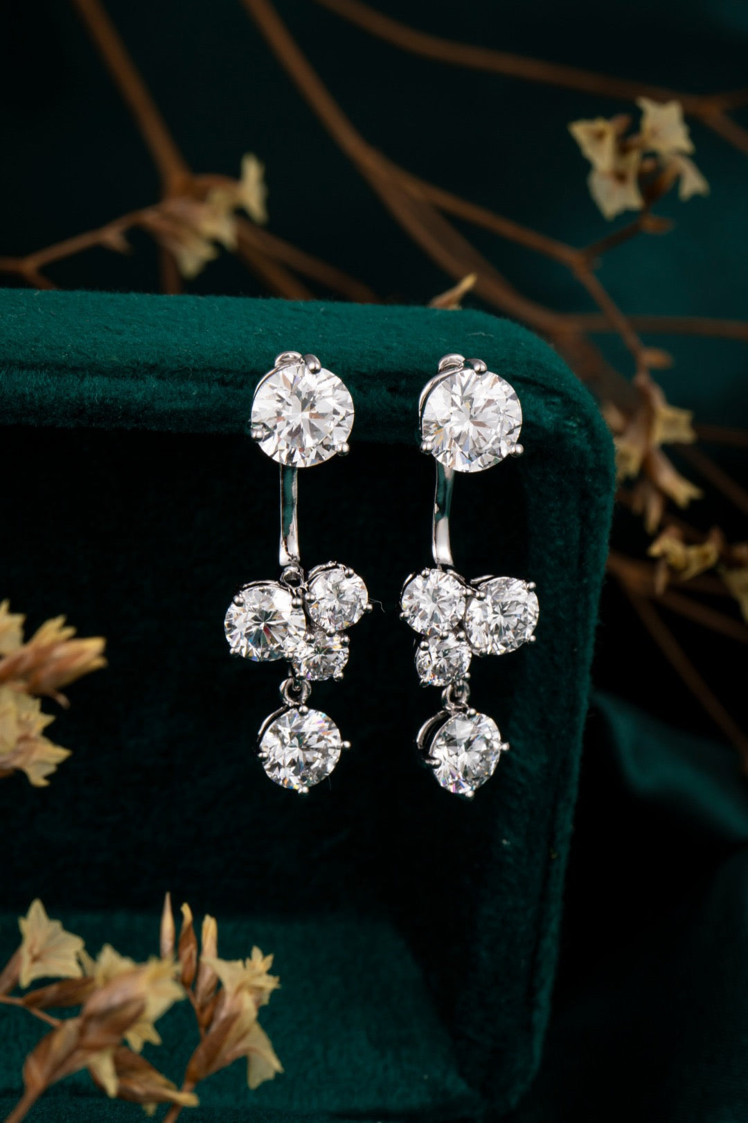 Multi Round Cascade Drop Earrings 4.6CT