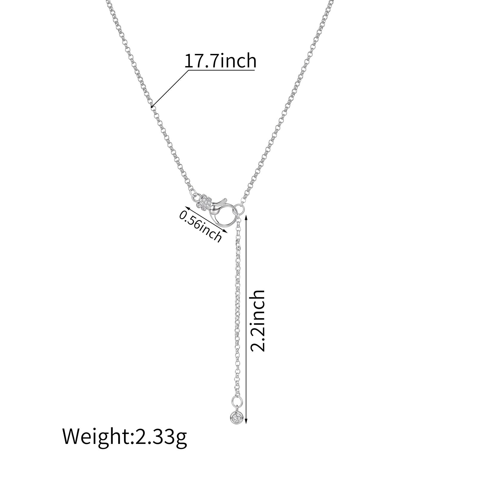 18K Gold Diamond Front-Clasp Lariat Necklace