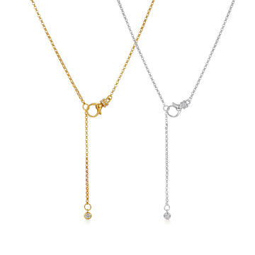 18K Gold Diamond Front-Clasp Lariat Necklace