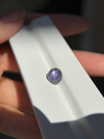 Natural Purple Star Sapphire Pair | Oval Cabochon Gemstones (Unheated Untreated)
