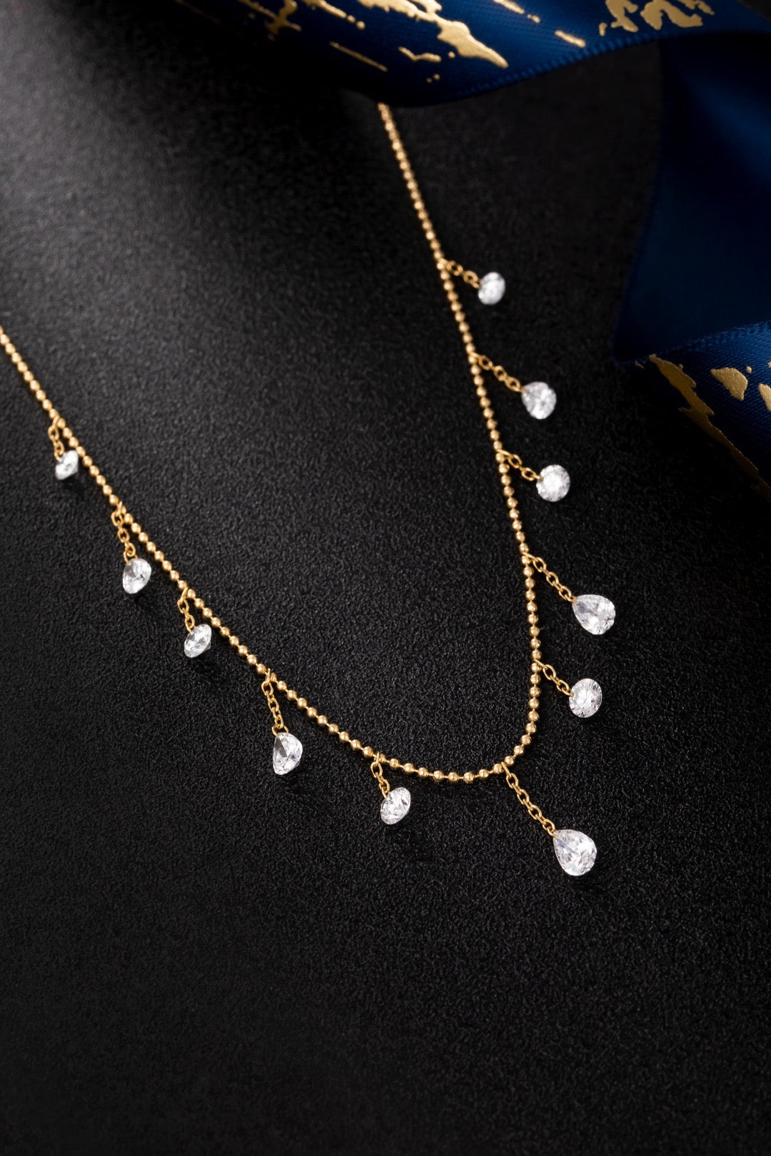 Dainty Diamond Station Necklace 1.64CT