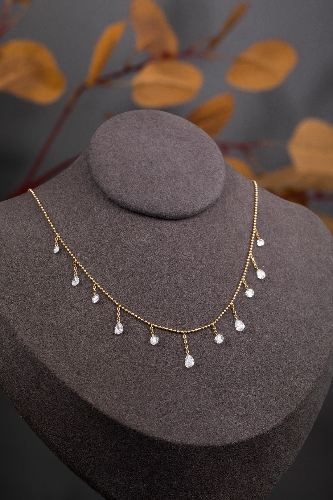Dainty Diamond Station Necklace 1.64CT