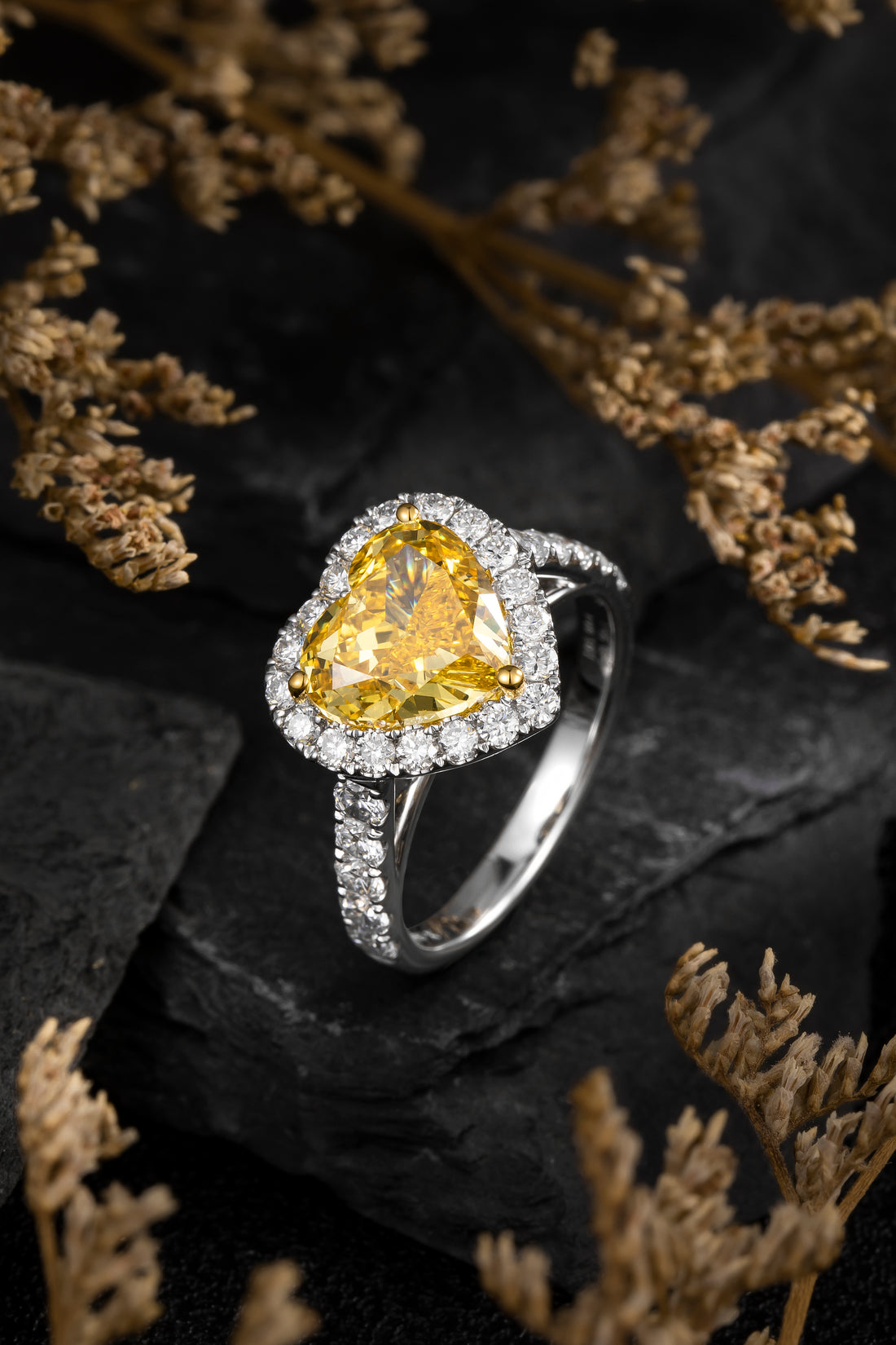 4 Carat Total Lab Grown Diamond Heart Ring In 14K White Gold