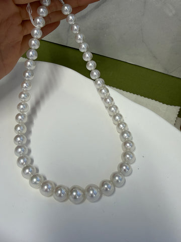 PSL Certified White South Sea Pearl Necklace 9.0–11.9mm, 17”