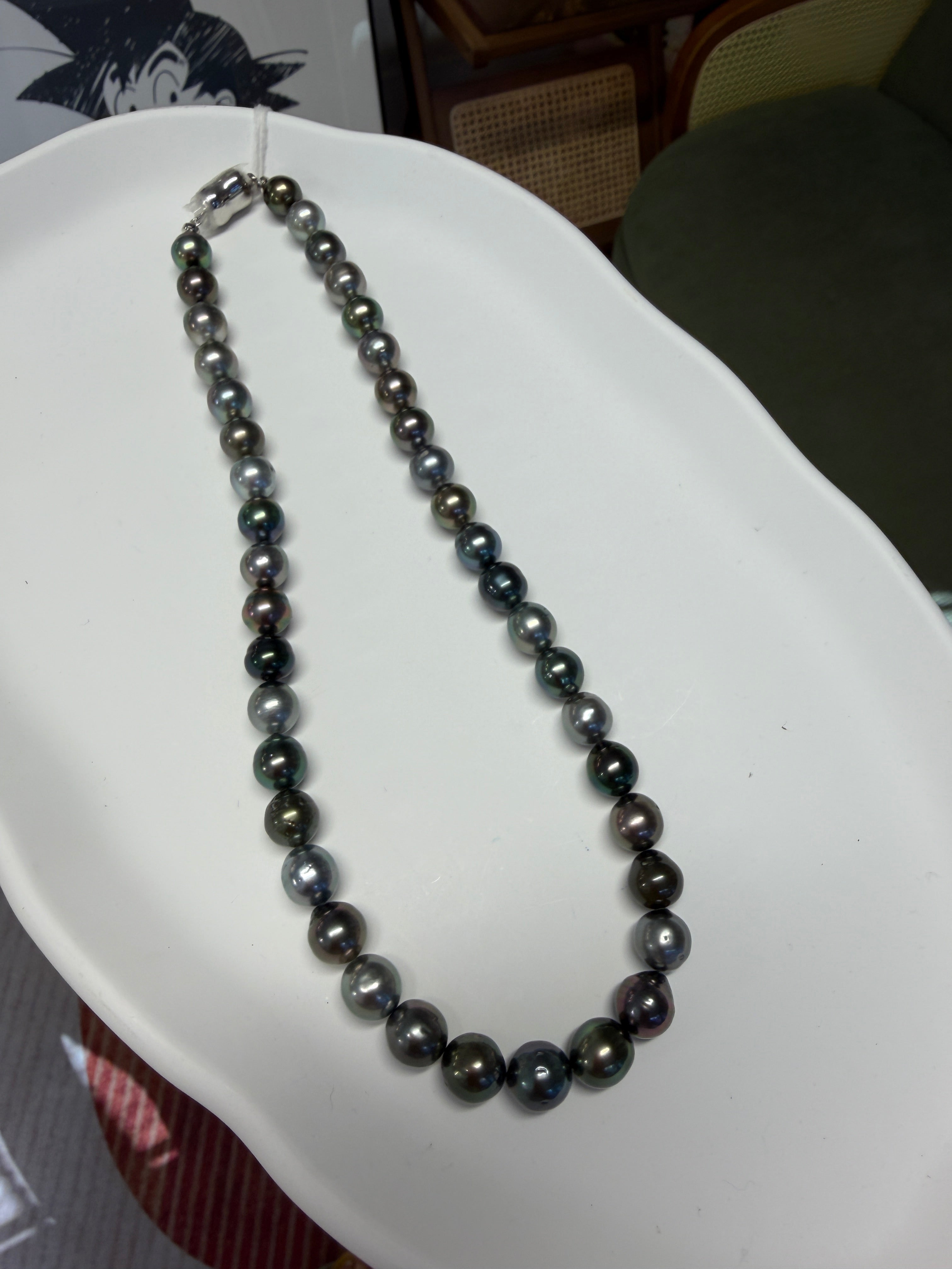 Tahitian Multicolor Pearl Necklace – 9.0–9.8mm, 18”