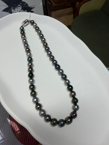 Tahitian Multicolor Pearl Necklace – 9.0–9.8mm, 18”