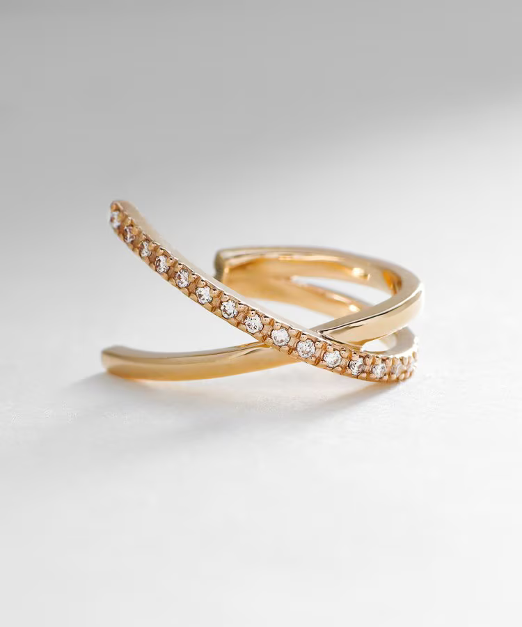 COCOSHNIK Round Diamond Cross Ear Cuff
