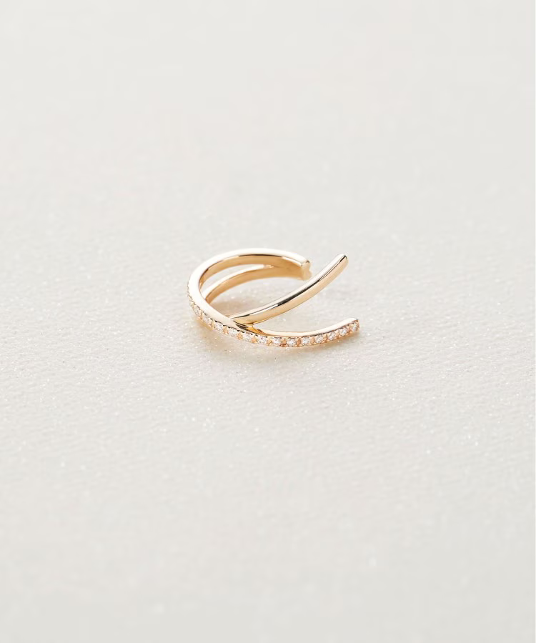COCOSHNIK Round Diamond Cross Ear Cuff